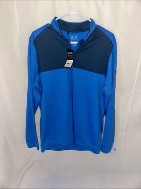 Adidas Golf ClimaWarm Quarter Zip Pullover Men’s Large Blue Long Sleeve NWT